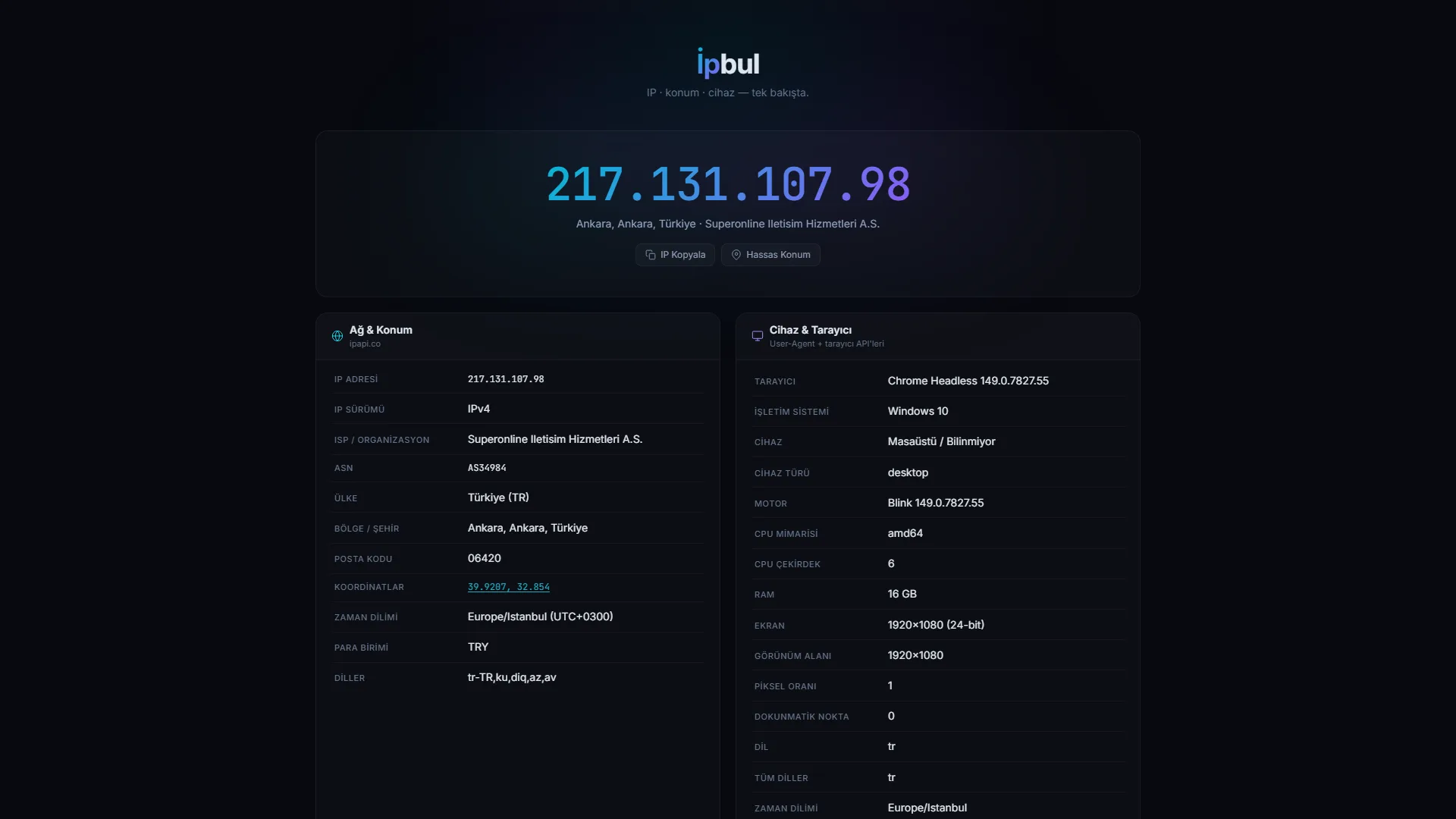 İpbul — IP & Device Lookup